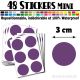 48 Ronds 3 cm - Stickers mini gommettes