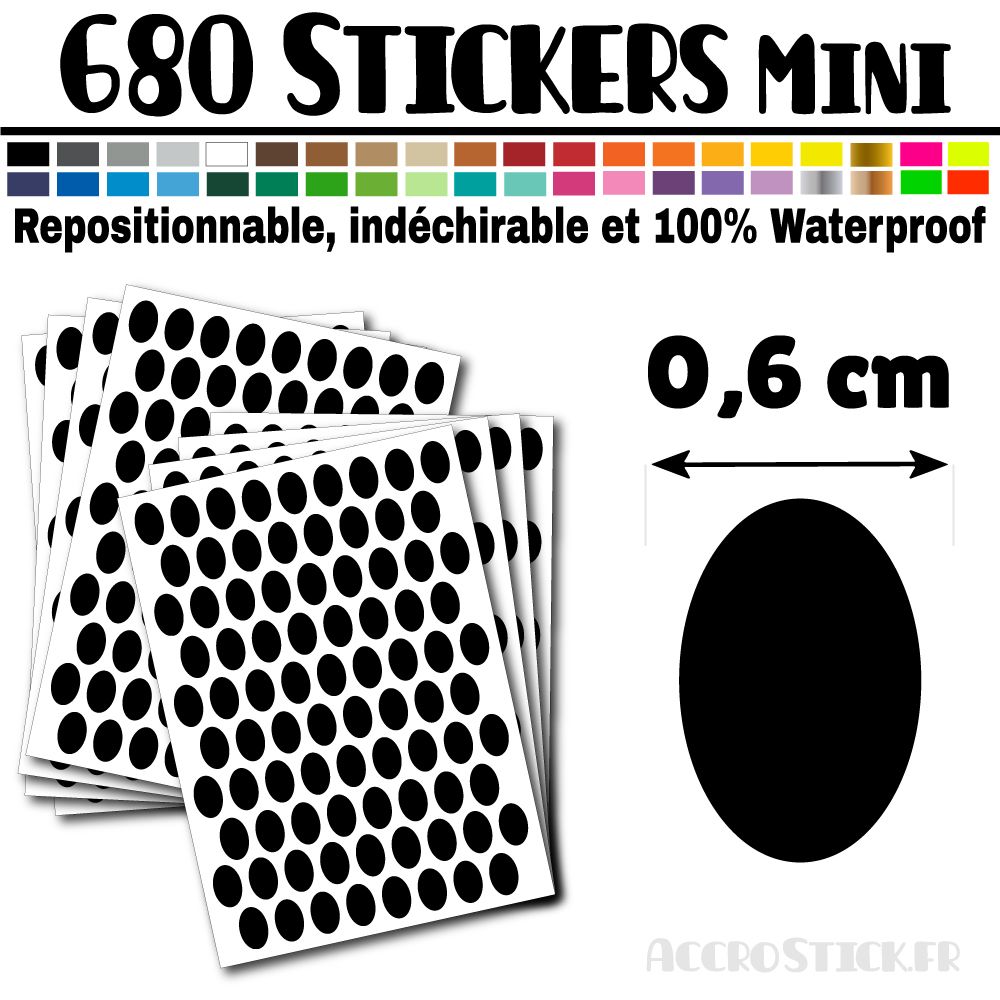 680 Ovales 0,6 cm - Stickers mini gommettes