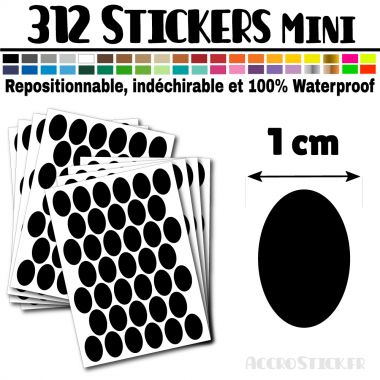 312 Ovales 1 cm - Stickers mini gommettes