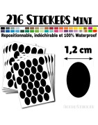 216 Ovales 1,2 cm - Stickers mini gommettes