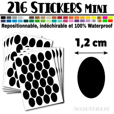 216 Ovales 1,2 cm - Stickers mini gommettes