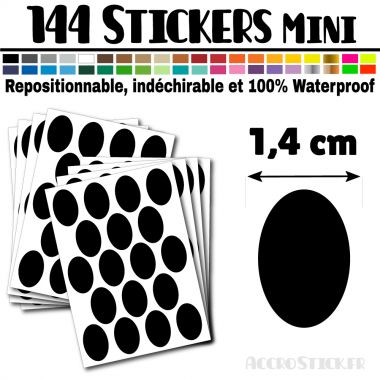 144 Ovales 1,4 cm - Stickers mini gommettes