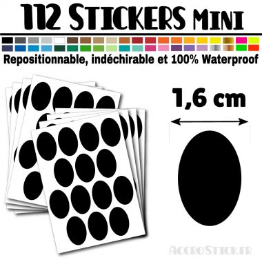 112 Ovales 1,6 cm - Stickers mini gommettes