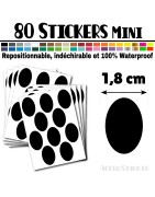 80 Ovales 1,8 cm - Stickers mini gommettes
