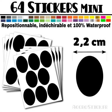 64 Ovales 2,2 cm - Stickers mini gommettes
