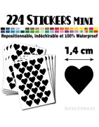 224 Coeurs 1,4 cm - Stickers mini gommettes
