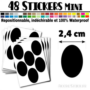 48 Ovales 2,4 cm - Stickers mini gommettes