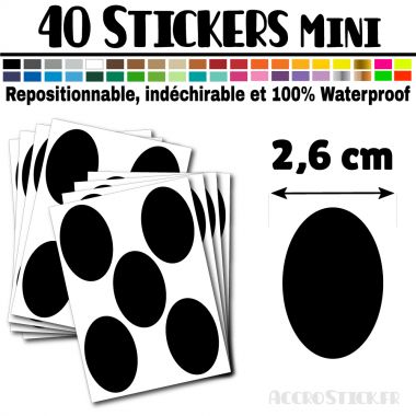 40 Ovales 2,6 cm - Stickers mini gommettes
