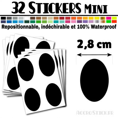 32 Ovales 2,8 cm - Stickers mini gommettes