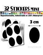 32 Ovales 3 cm - Stickers mini gommettes