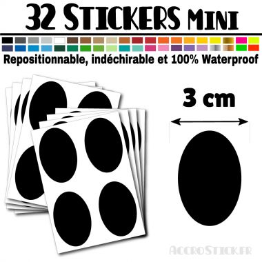 32 Ovales 3 cm - Stickers mini gommettes