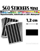560 Rectangles 1,2 cm - Stickers mini gommettes