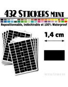 432 Rectangles 1,4 cm - Stickers mini gommettes