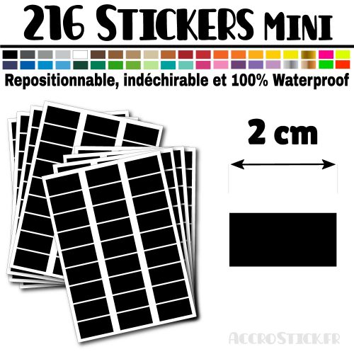216 Rectangles 2 cm - Stickers mini gommettes
