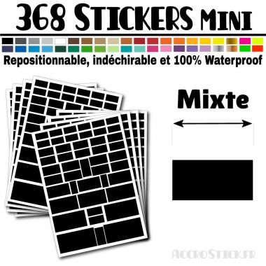 368 Rectangles mixtes - Stickers mini gommettes