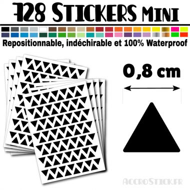 728 Triangles 0,8 cm - Stickers étiquettes gommettes