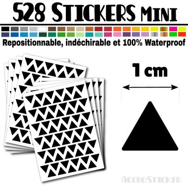 528 Triangles 1 cm - Stickers étiquettes gommettes