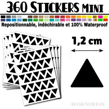 360 Triangles 1,2 cm - Stickers étiquettes gommettes