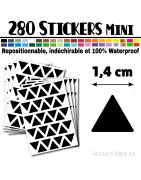 280 Triangles 1,4 cm - Stickers étiquettes gommettes