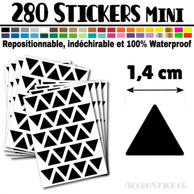 280 Triangles 1,4 cm - Stickers étiquettes gommettes