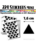 224 Triangles 1,6 cm - Stickers étiquettes gommettes
