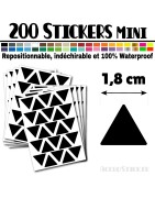 200 Triangles 1,8 cm - Stickers étiquettes gommettes