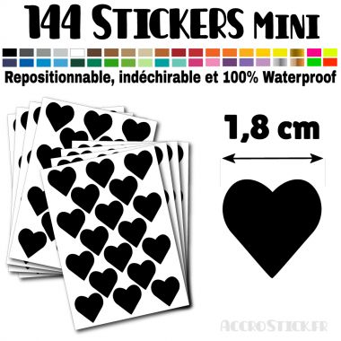 144 Coeurs 1,8 cm - Stickers mini gommettes