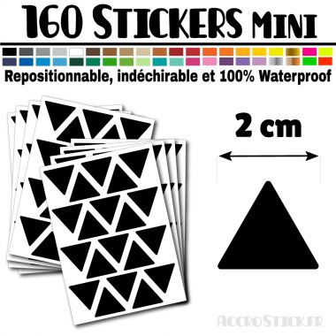 160 Triangles 2 cm - Stickers étiquettes gommettes