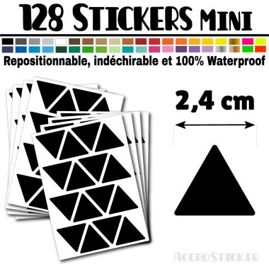 128 Triangles 2,4 cm - Stickers étiquettes gommettes