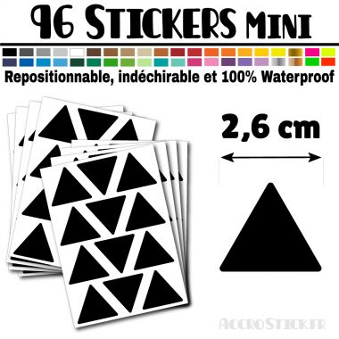 96 Triangles 2,6 cm - Stickers étiquettes gommettes