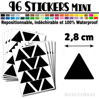 96 Triangles 2,8 cm - Stickers étiquettes gommettes