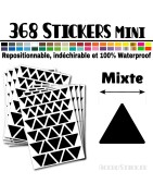 368 Triangles mixtes 1 à 1,8 cm - Stickers étiquettes gommettes