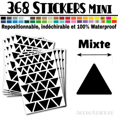 368 Triangles mixtes 1 à 1,8 cm - Stickers étiquettes gommettes