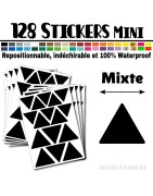 128 Triangles mixtes 2 à 2,8 cm - Stickers étiquettes gommettes