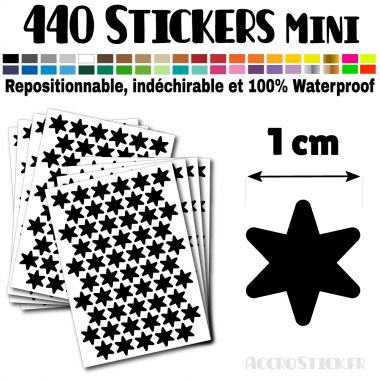 440 Etoiles 1 cm - Stickers mini gommettes