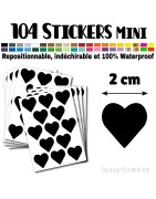 104 Coeurs 2 cm - Stickers mini gommettes