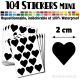 104 Coeurs 2 cm - Stickers mini gommettes