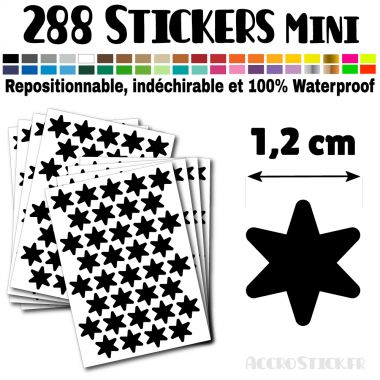 288 Etoiles 1,2 cm - Stickers mini gommettes