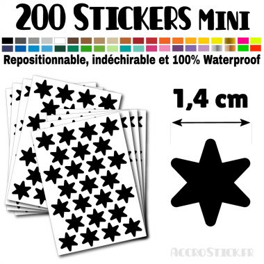 200 Etoiles 1,4 cm - Stickers mini gommettes