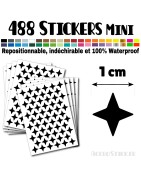 488 Etoiles 1 cm - Stickers mini gommettes