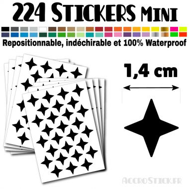 224 Etoiles 1,4 cm - Stickers mini gommettes