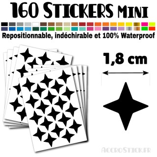 160 Etoiles 1,8 cm - Stickers mini gommettes