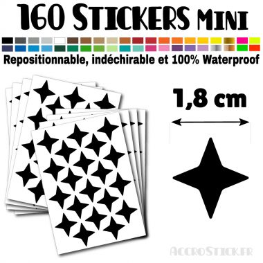 160 Etoiles 1,8 cm - Stickers mini gommettes