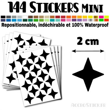 144 Etoiles 2 cm - Stickers mini gommettes