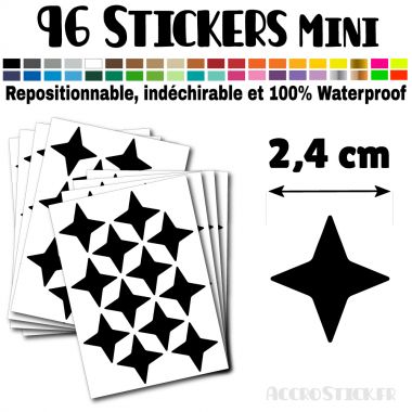 96 Etoiles 2,4 cm - Stickers mini gommettes