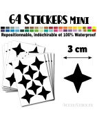 64 Etoiles 3 cm - Stickers mini gommettes
