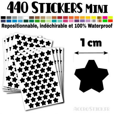 440 Etoiles 1 cm - Stickers mini gommettes