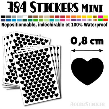 784 Coeurs 0,8 cm - Stickers mini gommettes