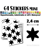 64 Etoiles 2,4 cm - Stickers mini gommettes