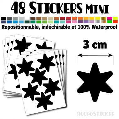 48 Etoiles 3 cm - Stickers mini gommettes